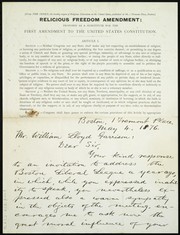 Cover of: [Letter to] Mr. William Lloyd Garrison, Dear Sir