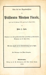 Cover of: Rede bei der begräbnissfeier des Präsidenten Abraham Lincoln by Adolph Spaeth