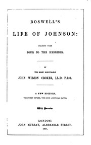 Cover of: Boswell's Life of Johnson: Including Their Tour to the Hebrides by James Boswell