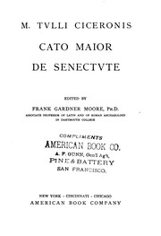 Cover of: Cato Maior de Senectute by Cicero, Frank Gardner Moore