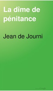 Cover of: La dime de penitance by Jean de Journi