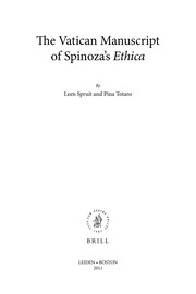 Cover of: The Vatican manuscript of Spinoza's Ethica by Leen Spruit