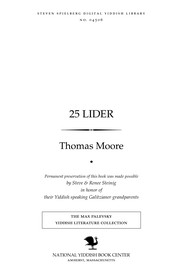 Cover of: 25 lider by Thomas Moore
