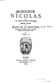Cover of: Monsieur Nicolas by Restif de La Bretonne