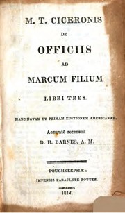 Cover of: De officiis ad Marcum filium libri tres. by Cicero