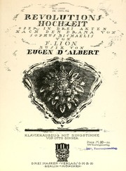 Cover of: Revolutionshochzeit: Oper in drei Akten