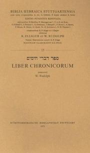 Cover of: Biblia Hebraica Stuttgartensia-FL: Liber Chronicorum