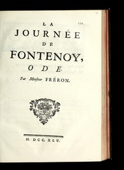 Cover of: La journée de Fontenoy: ode