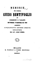 Cover of: Memorie del cardinal Guido Bentivoglio by 