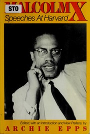 Cover of: Malcolm X: speeches at Harvard