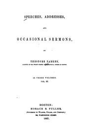 Cover of: Speeches, addresses, and occasional sermons