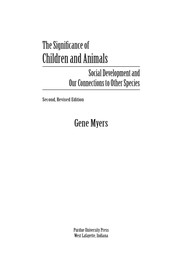 Cover of: The significance of children and animals by Gene Myers