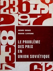 Cover of: Le problème des prix en Union soviétique