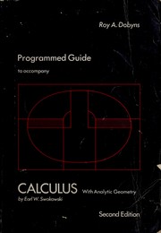 Cover of: Programmed guide to accompany Calculus with analytic geometry by Earl W. Swokowski