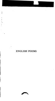 Cover of: English Poems