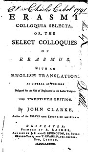 Cover of: Erasmi Colloquia selecta;: or, The select colloquies of Erasmus