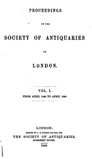 Cover of: Proceedings of the Society of Antiquaries of London