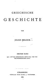 Cover of: Griechische Geschichte by Julius Beloch