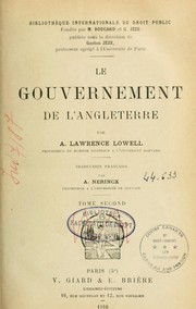 Cover of: Le gouvernement de l'Angleterre