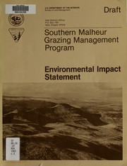 Cover of: Southern Malheur grazing management program by United States. Bureau of Land Management. Vale District
