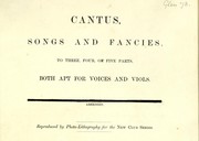 Cover of: Cantus, songs and fancies by John Forbes, printer