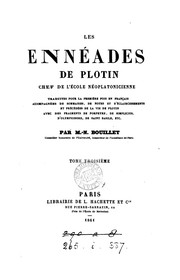 Cover of: Les Ennéades de Plotin.