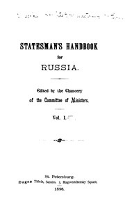 Cover of: Statesman's handbook for Russia.