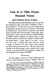Cover of: Louis de La Vallée Poussin: Memorial Volume