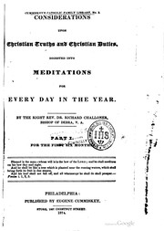 Cover of: Considerations upon Christian truths and Christian duties digested into meditations for every day in the year