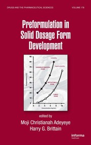Cover of: Preformulation solid dosage form development