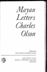 Cover of: Mayan letters by Charles Olson