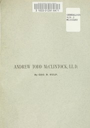 Cover of: Andrew Todd McClintock.
