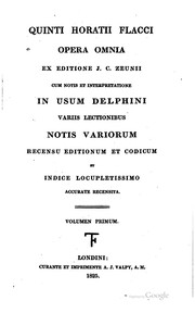 Cover of: Quinti Horatii Flacci Opera omnia