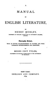 Cover of: A Manual of English Literature by Henry Morley