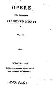 Cover of: Opere by Vincenzo Monti , Όμηρος, Francesco Cassi