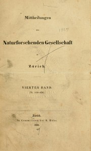 Cover of: Mittheilungen der Naturforschende Gesellschaft in Zürich by Naturforschende Gesellschaft in Zürich