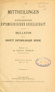 Cover of: Mitteilungen der Schweizerischen entomologischen Gesellschaft = by Schweizerische Entomologische Gesellschaft