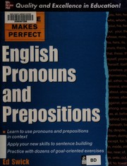 English pronouns and prepositions by Edward Swick