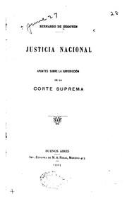 Cover of: Justicia Nacional: Apuntes sobre la jurisdicción de la Corte Suprema