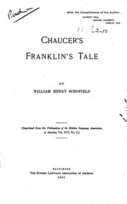 Cover of: Chaucer's Franklin's Tales by William Henry Schofield