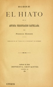 Cover of: Sobre el hiato en la antigua versificacion castellana
