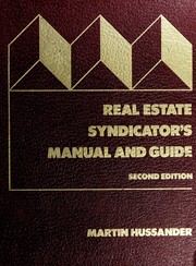 Cover of: Real estate syndicator's manual and guide