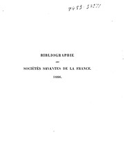 Cover of: Bibliographie des sociétés savantes de la France