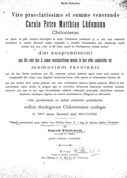 Cover of: Commentatio quae nititur loco Paulino Rom. V, 1 sqq. de interno habitu christiani