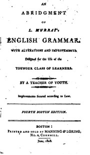 Cover of: An Abridgment of L. Murray's English Grammar by Lindley Murray