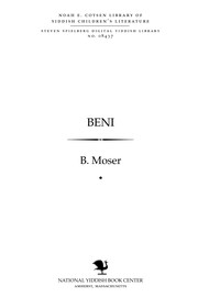 Cover of: Beni by B. Moser