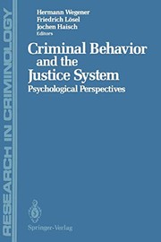 Cover of: Criminal Behavior and the Justice System by Hermann Wegener