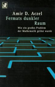 Cover of: Diana-Taschenbücher, Nr.63, Fermats dunkler Raum by Amir D. Aczel