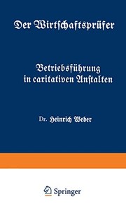 Cover of: Betriebsführung in caritativen Anstalten: Fünftes Heft