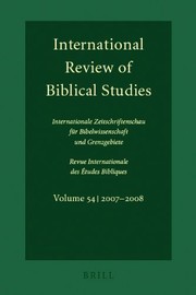 Cover of: International Review of Biblical Studies, Volume 54